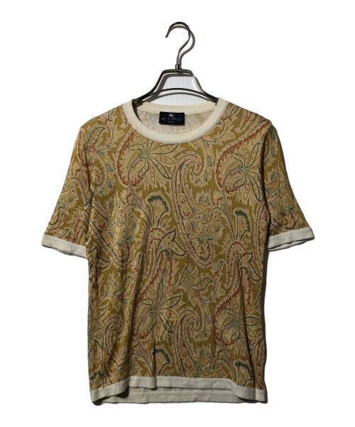 ETRO（エトロ）ETRO (エトロ) ペイズリー柄半袖ニット ベージュ サイズ:44の古着・服飾アイテム