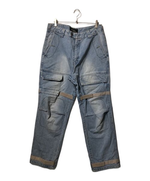 STUB JEANS（スタブジーンズ）STUB JEANS (スタブジーンズ) デニムカーゴパンツ ブルー サイズ:91cm　W36の古着・服飾アイテム