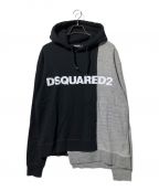 DSQUARED2ディースクエアード）の古着「ロゴフーディー」｜ブラック×グレー