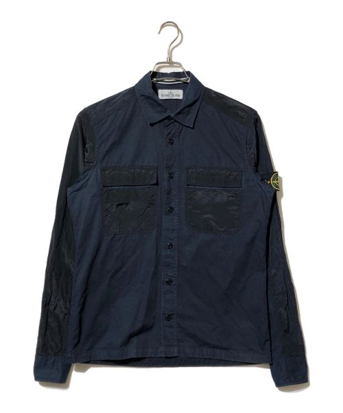 STONE ISLAND（ストーンアイランド）STONE ISLAND (ストーンアイランド) 切替シャツ ネイビー サイズ:Ｓの古着・服飾アイテム