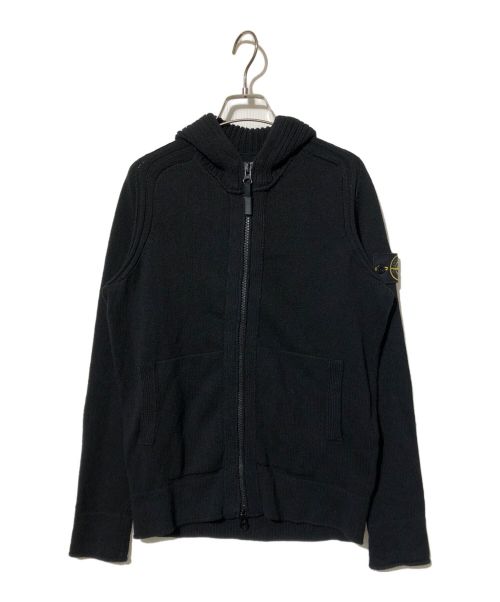 STONE ISLAND（ストーンアイランド）STONE ISLAND (ストーンアイランド) COTTON KNIT ZIP UP SWEATER ブラック サイズ:Sの古着・服飾アイテム