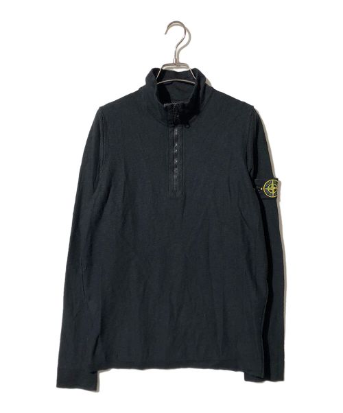 STONE ISLAND（ストーンアイランド）STONE ISLAND (ストーンアイランド) ハーフジップスウェットプルオーバー ブラック サイズ:Sの古着・服飾アイテム