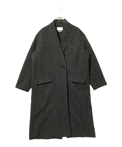 ISABEL MARANT ETOILE（イザベルマランエトワール）ISABEL MARANT ETOILE (イザベルマランエトワール) ノーカラーウールコート グレー サイズ:36の古着・服飾アイテム