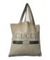 中古・古着 GUCCI (グッチ) ロゴプリントトートバッグ ベージュ：17000円