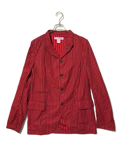 COMME des GARCONS SHIRT（コムデギャルソンシャツ）COMME des GARCONS SHIRT (コムデギャルソンシャツ) 製品染めストライプジャケット レッド サイズ:Mの古着・服飾アイテム