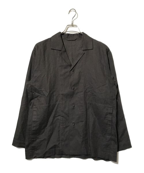 HOMME PLISSE ISSEY MIYAKE（オムプリッセ イッセイ ミヤケ）HOMME PLISSE ISSEY MIYAKE (オムプリッセ イッセイ ミヤケ) COTTON LINEN SHIRT ブラウン サイズ:02の古着・服飾アイテム