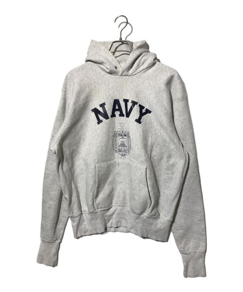 US NAVAL ACADEMY STORE（ユーエス ノーバル アカデミー ストア）US NAVAL ACADEMY STORE (ユーエス ノーバル アカデミー ストア) リバースウィーブプリントパーカー ライトグレー サイズ:XLの古着・服飾アイテム