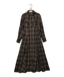 HER LIP TO（ハーリップトゥ）の古着「Pleats Long Dressプリーツロングドレス」｜ブラウン