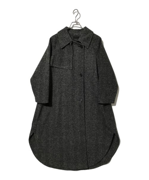 Spick and Span（スピックアンドスパン）Spick and Span (スピックアンドスパン) Wスライバー ヘリンボーンボリュームコート グレー サイズ:Mの古着・服飾アイテム