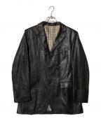 BURBERRY BLACK LABELバーバリーブラックレーベル）の古着「シープレザーレザージャケット/BME90-502-09/テーラード」｜ブラック