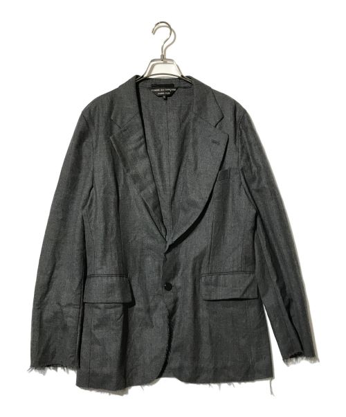 COMME des GARCONS HOMME PLUS（コムデギャルソンオムプリュス）COMME des GARCONS HOMME PLUS (コムデギャルソンオムプリュス) カットオフテーラードジャケット グレー サイズ:Mの古着・服飾アイテム