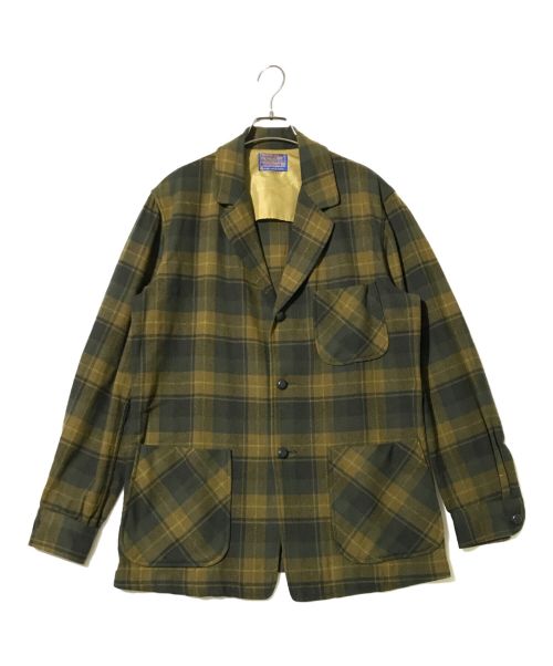 PENDLETON（ペンドルトン）PENDLETON (ペンドルトン) ウールチェック テーラードジャケット オリーブ サイズ:Sの古着・服飾アイテム