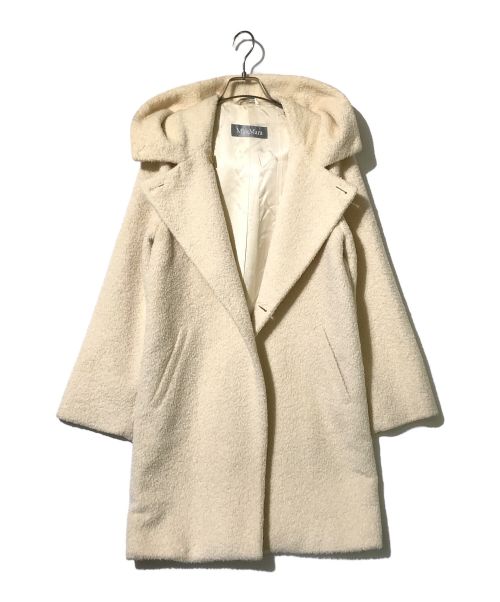 MaxMara（マックスマーラ）MaxMara (マックスマーラ) フーデッドアルパカ混ウールコート アイボリー サイズ:34の古着・服飾アイテム