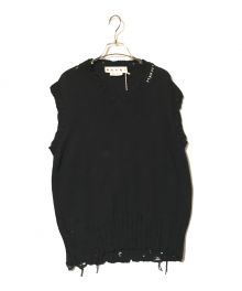 MARNI（マルニ）の古着「DESTROY KNIT VEST」｜ブラック