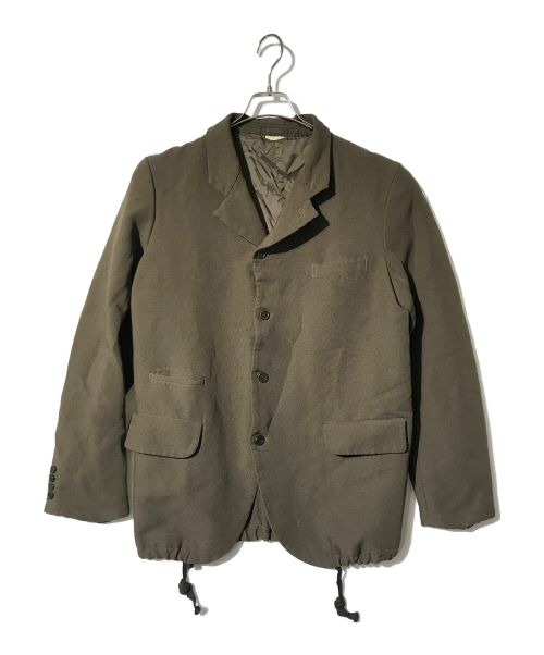 COMME des GARCONS HOMME DEUX（コムデギャルソン オム ドゥ）COMME des GARCONS HOMME DEUX (コムデギャルソン オム ドゥ) 染色加工ポリ縮ジャケット カーキ サイズ:Mの古着・服飾アイテム