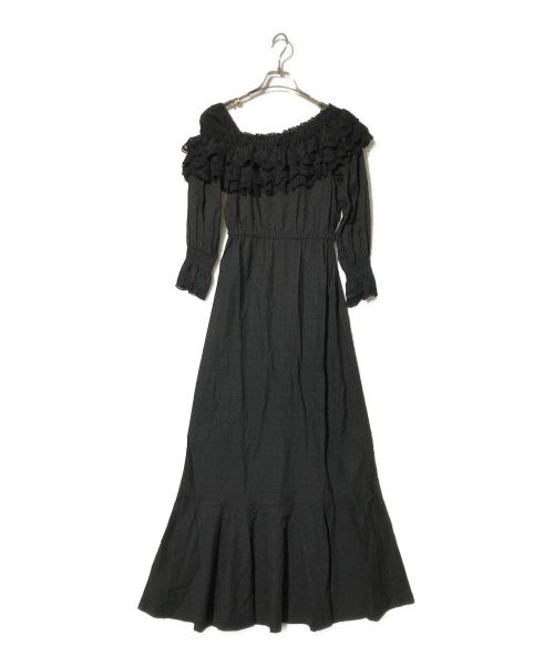 verybrain（ベリーブレイン）verybrain (ベリーブレイン) Sash Ruffle Dress ブラック サイズ:Mの古着・服飾アイテム