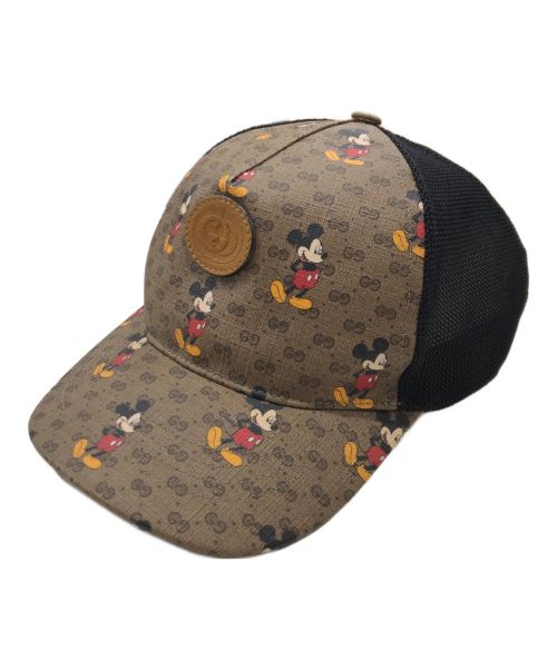 GUCCI（グッチ）GUCCI (グッチ) DISNEY (ディズニー) GGスプリームベースボールキャップ ベージュ サイズ:M 58cmの古着・服飾アイテム