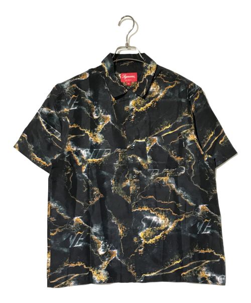 SUPREME（シュプリーム）SUPREME (シュプリーム) MARBLE SILK SS SHIRT/半袖シャツ イエロー×ブラック サイズ:Sの古着・服飾アイテム