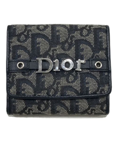 Christian Dior（クリスチャン ディオール）Christian Dior (クリスチャン ディオール) 3つ折り財布 ネイビーの古着・服飾アイテム