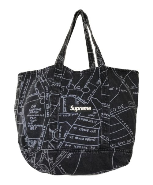 SUPREME（シュプリーム）SUPREME (シュプリーム) 19SS Gonz Map Denim Tote ブラックの古着・服飾アイテム