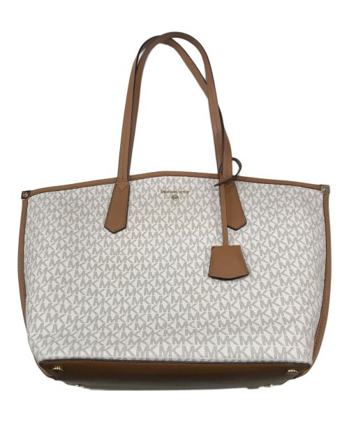 MICHAEL KORS（マイケルコース）MICHAEL KORS (マイケルコース) JANE LG TOTE シグネチャー-トートバッグ ベージュ×アイボリーの古着・服飾アイテム