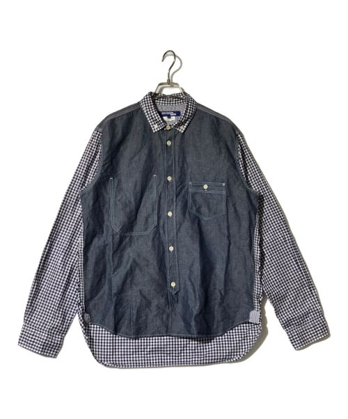 COMME des GARCONS JUNYA WATANABE MAN（コムデギャルソンジュンヤワタナベマン）COMME des GARCONS JUNYA WATANABE MAN (コムデギャルソンジュンヤワタナベマン) 切替チェックシャツ ブルー サイズ:Lの古着・服飾アイテム