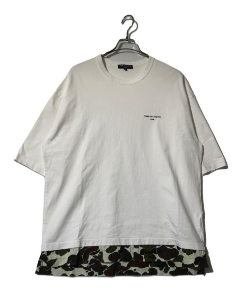 COMME des GARCONS HOMME（コムデギャルソン オム）COMME des GARCONS HOMME (コムデギャルソン オム) 綿度詰天竺 半袖 Tシャツ ホワイト サイズ:Lの古着・服飾アイテム