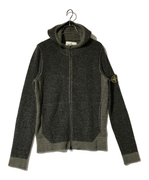 STONE ISLAND（ストーンアイランド）STONE ISLAND (ストーンアイランド) ニットパーカー/LANA WOOL KNIT HOODIE グリーン サイズ:Ｓの古着・服飾アイテム