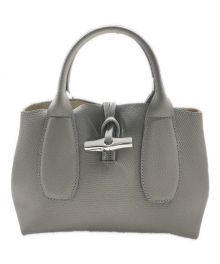 LONGCHAMP（ロンシャン）の古着「ROSEAU TOP HANDLE BAG S」｜グレー