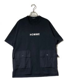 COMME des GARCONS HOMME（コムデギャルソン オム）の古着「フラップビッグポケットTシャツ」｜ネイビー