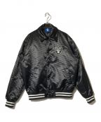 KITH×NFLキス×エヌエフエル）の古着「Raiders Satin Bomber Jacket」｜ブラック