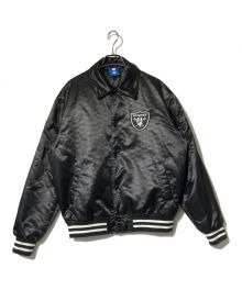 KITH×NFL（キス×エヌエフエル）の古着「Raiders Satin Bomber Jacket」｜ブラック