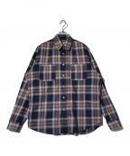 SIMPLY COMPLICATEDシンプリーコンプリケイティド）の古着「SC PLAID SHIRT」｜ブラウン×ネイビー