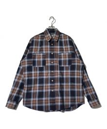 SIMPLY COMPLICATED（シンプリーコンプリケイティド）の古着「SC PLAID SHIRT」｜ブラウン×ネイビー