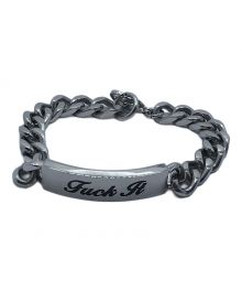 HUF（ハフ）の古着「FUCK IT ID BRACELET」｜シルバー