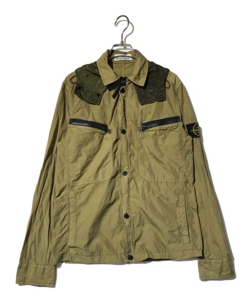 STONE ISLAND（ストーンアイランド）STONE ISLAND (ストーンアイランド) GARMENT DYED POPLIN JACKET オリーブ サイズ:Sの古着・服飾アイテム