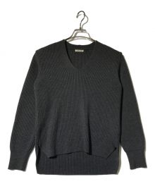 AURALEE（オーラリー）の古着「SUPER FINE WOOL RIB KNIT V NECK P/O」｜グレー