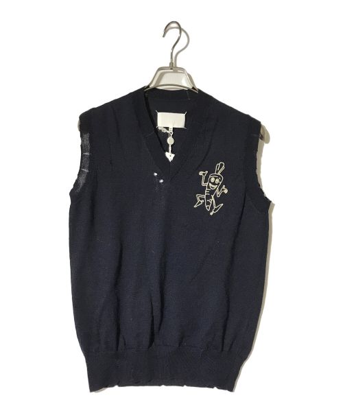 Maison Margiela（メゾンマルジェラ）Maison Margiela (メゾンマルジェラ) Knitted Wool Vest ネイビー サイズ:Mの古着・服飾アイテム