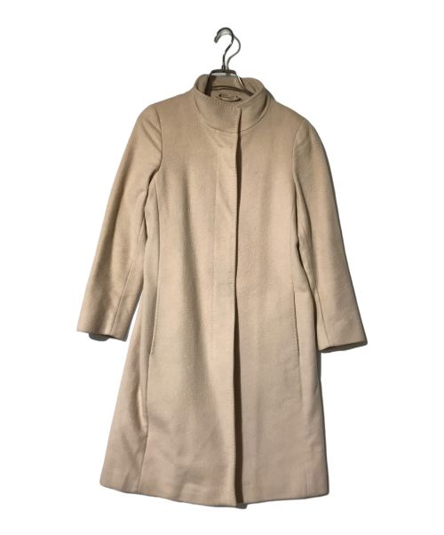 MaxMara（マックスマーラ）MaxMara (マックスマーラ) カシミヤ混スタンドカラーコート ベージュ サイズ:36の古着・服飾アイテム