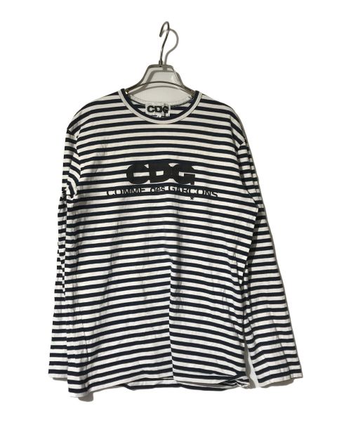 CDG（シーディージー）CDG (シーディージー) エアラインボーダーカットソー ネイビー サイズ:XLの古着・服飾アイテム