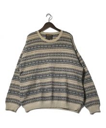 WOOLRICH（ウールリッチ）の古着「クルーネックニット」｜ネイビー×ベージュ