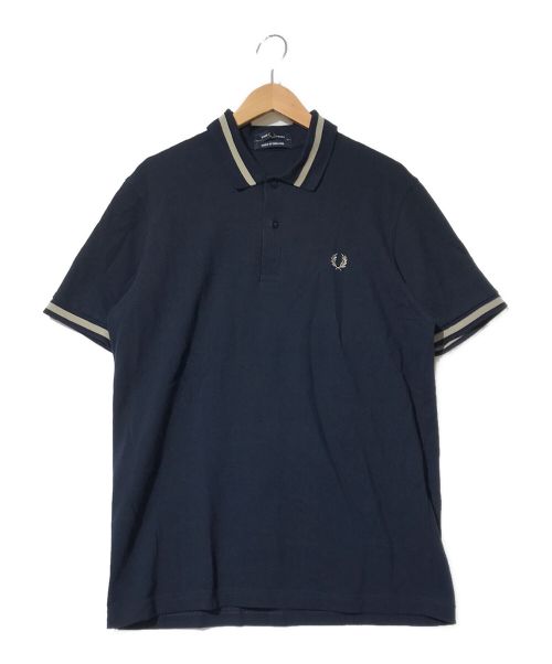 FRED PERRY（フレッドペリー）FRED PERRY (フレッドペリー) ポロシャツ ネイビー×ベージュ サイズ:42の古着・服飾アイテム