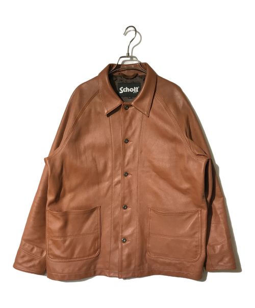 Schott（ショット）Schott (ショット) JOURNAL STANDARD (ジャーナル スタンダード) 別注レザーカバーオール ブラウン サイズ:Lの古着・服飾アイテム