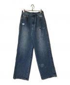 willfullyウィルフリー）の古着「loose distressed effect denim PT/2422-PT-13」｜インディゴ