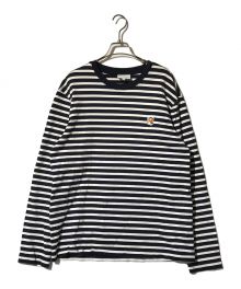 maison kitsune（メゾンキツネ）の古着「フォックスヘッド パッチ レギュラー マリン Tシャツ」｜ネイビー