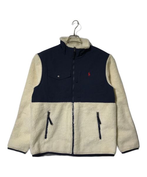 POLO RALPH LAUREN（ポロ・ラルフローレン）POLO RALPH LAUREN (ポロ・ラルフローレン) フリースジャケット アイボリー×ネイビー サイズ:Mの古着・服飾アイテム