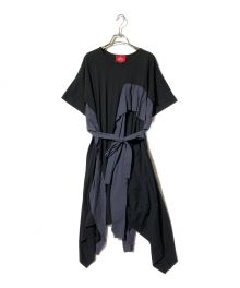 Vivienne Westwood RED LABEL（ヴィヴィアンウエストウッドレッドレーベル）の古着「異素材フリルデザインワンピース」｜ブラック