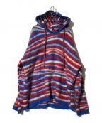 ERLイーアールエル）の古着「striped intarsia-knit hoodie」｜ブルー×レッド