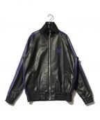 Schott×Needlesショット×ニードルズ）の古着「LEATHER TRACK JACKET」｜ブラック