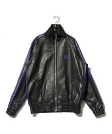 Schott×Needles（ショット×ニードルズ）の古着「LEATHER TRACK JACKET」｜ブラック